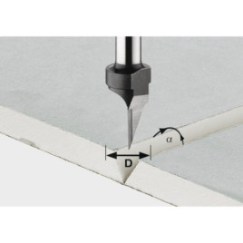 Frez do płyt gipsowo-kartonowych HW S8 D12,5/45° 491000