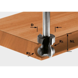 Frez do listew uchwytowych HW S8 D22/16/R2,5+6 491140