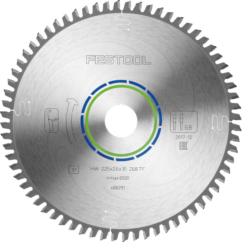 Tarcza pilarska ALUMINIUM/PLASTICS HW 225x2,6x30 TF68 488291